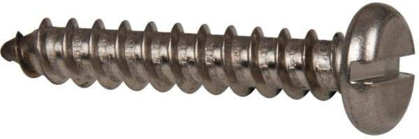 Value Collection - #12 Pan Head Slotted Sheet Metal Screw - Stainless Steel, 1-1/4" Length Under Head, Grade 316 - Eagle Tool & Supply