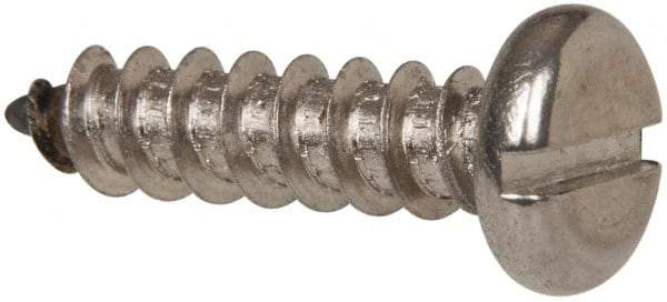 Value Collection - #14 Pan Head Slotted Sheet Metal Screw - Stainless Steel, 1" Length Under Head, Grade 316 - Eagle Tool & Supply