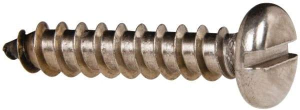 Value Collection - #14 Pan Head Slotted Sheet Metal Screw - Stainless Steel, 1-1/4" Length Under Head, Grade 316 - Eagle Tool & Supply