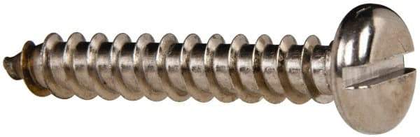 Value Collection - #14 Pan Head Slotted Sheet Metal Screw - Stainless Steel, 1-1/2" Length Under Head, Grade 316 - Eagle Tool & Supply