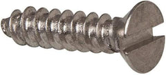 Value Collection - #4 Flat Head Slotted Sheet Metal Screw - Stainless Steel, 1/2" OAL, Grade 316 - Eagle Tool & Supply