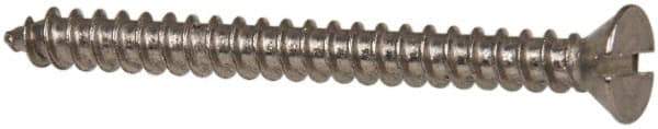 Value Collection - #6 Flat Head Slotted Sheet Metal Screw - Stainless Steel, 1-1/2" OAL, Grade 316 - Eagle Tool & Supply