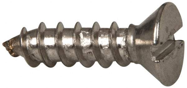 Value Collection - #8 Flat Head Slotted Sheet Metal Screw - Stainless Steel, 5/8" OAL, Grade 316 - Eagle Tool & Supply