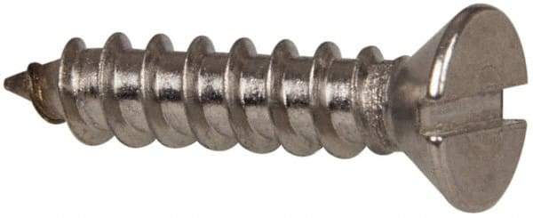 Value Collection - #8 Flat Head Slotted Sheet Metal Screw - Stainless Steel, 3/4" OAL, Grade 316 - Eagle Tool & Supply