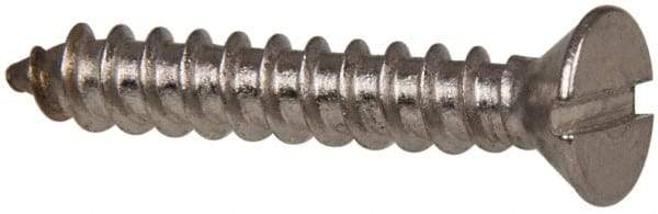 Value Collection - #8 Flat Head Slotted Sheet Metal Screw - Stainless Steel, 1" OAL, Grade 316 - Eagle Tool & Supply