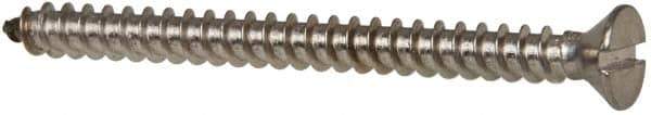 Value Collection - #8 Flat Head Slotted Sheet Metal Screw - Stainless Steel, 2" OAL, Grade 316 - Eagle Tool & Supply