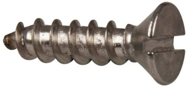 Value Collection - #10 Flat Head Slotted Sheet Metal Screw - Stainless Steel, 3/4" OAL, Grade 316 - Eagle Tool & Supply