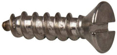 Value Collection - #10 Flat Head Slotted Sheet Metal Screw - Stainless Steel, 3/4" OAL, Grade 316 - Eagle Tool & Supply