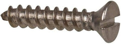 Value Collection - #10 Flat Head Slotted Sheet Metal Screw - Stainless Steel, 1" OAL, Grade 316 - Eagle Tool & Supply