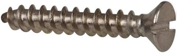 Value Collection - #10 Flat Head Slotted Sheet Metal Screw - Stainless Steel, 1-1/4" OAL, Grade 316 - Eagle Tool & Supply