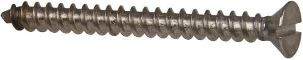 Value Collection - #10 Flat Head Slotted Sheet Metal Screw - Stainless Steel, 2" OAL, Grade 316 - Eagle Tool & Supply