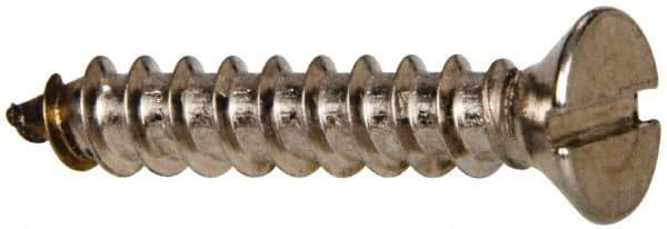 Value Collection - #12 Flat Head Slotted Sheet Metal Screw - Stainless Steel, 1-1/4" OAL, Grade 316 - Eagle Tool & Supply