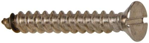 Value Collection - #12 Flat Head Slotted Sheet Metal Screw - Stainless Steel, 1-1/2" OAL, Grade 316 - Eagle Tool & Supply