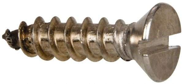 Value Collection - #14 Flat Head Slotted Sheet Metal Screw - Stainless Steel, 1" OAL, Grade 316 - Eagle Tool & Supply
