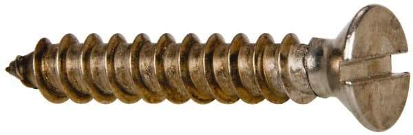 Value Collection - #14 Flat Head Slotted Sheet Metal Screw - Stainless Steel, 1-1/2" OAL, Grade 316 - Eagle Tool & Supply
