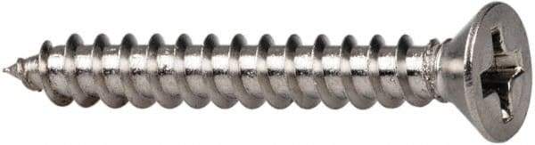 Value Collection - #6 Flat Head Phillips Sheet Metal Screw - Stainless Steel, 1" OAL, Grade 316 - Eagle Tool & Supply