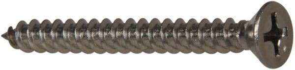 Value Collection - #8 Flat Head Phillips Sheet Metal Screw - Stainless Steel, 1-1/2" OAL, Grade 316 - Eagle Tool & Supply