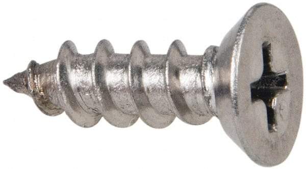 Value Collection - #10 Flat Head Phillips Sheet Metal Screw - Stainless Steel, 5/8" OAL, Grade 316 - Eagle Tool & Supply