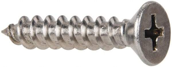 Value Collection - #10 Flat Head Phillips Sheet Metal Screw - Stainless Steel, 1" OAL, Grade 316 - Eagle Tool & Supply