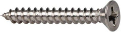 Value Collection - #10 Flat Head Phillips Sheet Metal Screw - Stainless Steel, 2" OAL, Grade 316 - Eagle Tool & Supply