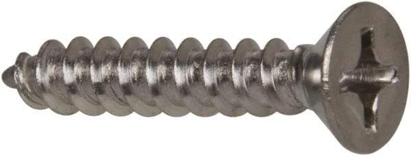 Value Collection - #12 Flat Head Phillips Sheet Metal Screw - Stainless Steel, 1-1/4" OAL, Grade 316 - Eagle Tool & Supply