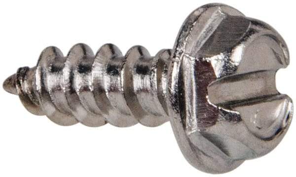 Value Collection - #8 Hex Washer Head Slotted Sheet Metal Screw - Stainless Steel, 1/2" Length Under Head, Grade 316 - Eagle Tool & Supply