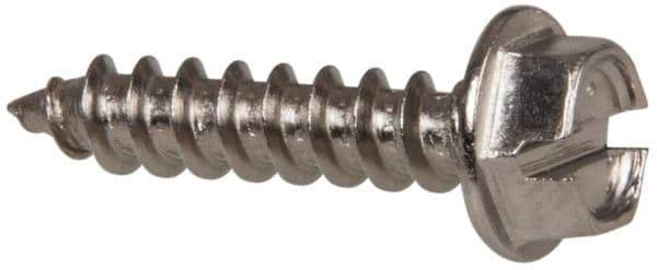Value Collection - #8 Hex Washer Head Slotted Sheet Metal Screw - Stainless Steel, 3/4" Length Under Head, Grade 316 - Eagle Tool & Supply