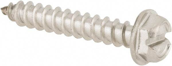 Value Collection - #8 Hex Washer Head Slotted Sheet Metal Screw - Stainless Steel, 1" Length Under Head, Grade 316 - Eagle Tool & Supply