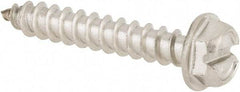 Value Collection - #8 Hex Washer Head Slotted Sheet Metal Screw - Stainless Steel, 1" Length Under Head, Grade 316 - Eagle Tool & Supply