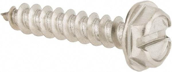 Value Collection - #10 Hex Washer Head Slotted Sheet Metal Screw - Stainless Steel, 1" Length Under Head, Grade 316 - Eagle Tool & Supply