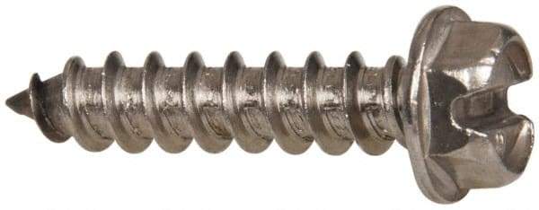 Value Collection - #12 Hex Washer Head Slotted Sheet Metal Screw - Stainless Steel, 1" Length Under Head, Grade 316 - Eagle Tool & Supply