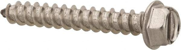 Value Collection - #12 Hex Washer Head Slotted Sheet Metal Screw - Stainless Steel, 1-1/2" Length Under Head, Grade 316 - Eagle Tool & Supply