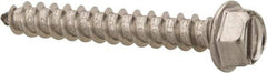 Value Collection - #12 Hex Washer Head Slotted Sheet Metal Screw - Stainless Steel, 1-1/2" Length Under Head, Grade 316 - Eagle Tool & Supply