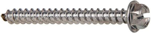 Value Collection - #12 Hex Washer Head Slotted Sheet Metal Screw - Stainless Steel, 2" Length Under Head, Grade 316 - Eagle Tool & Supply