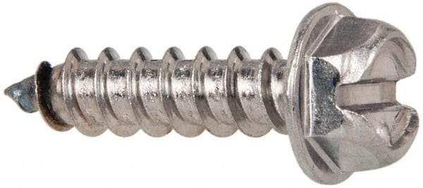 Value Collection - #14 Hex Washer Head Slotted Sheet Metal Screw - Stainless Steel, 1" Length Under Head, Grade 316 - Eagle Tool & Supply