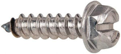 Value Collection - #14 Hex Washer Head Slotted Sheet Metal Screw - Stainless Steel, 1" Length Under Head, Grade 316 - Eagle Tool & Supply