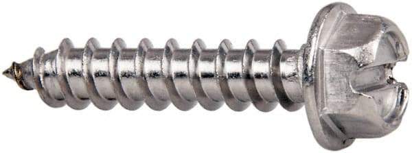 Value Collection - #14 Hex Washer Head Slotted Sheet Metal Screw - Stainless Steel, 1-1/4" Length Under Head, Grade 316 - Eagle Tool & Supply