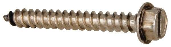 Value Collection - #14 Hex Washer Head Slotted Sheet Metal Screw - Stainless Steel, 2" Length Under Head, Grade 316 - Eagle Tool & Supply