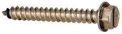 Value Collection - #14 Hex Washer Head Slotted Sheet Metal Screw - Stainless Steel, 2" Length Under Head, Grade 316 - Eagle Tool & Supply