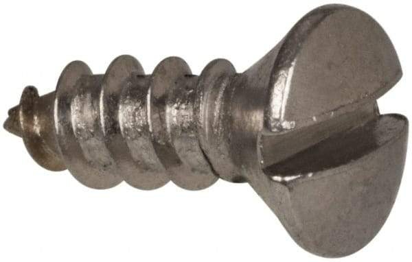 Value Collection - #6 Oval Head Slotted Sheet Metal Screw - Stainless Steel, 3/8" OAL, Grade 316 - Eagle Tool & Supply