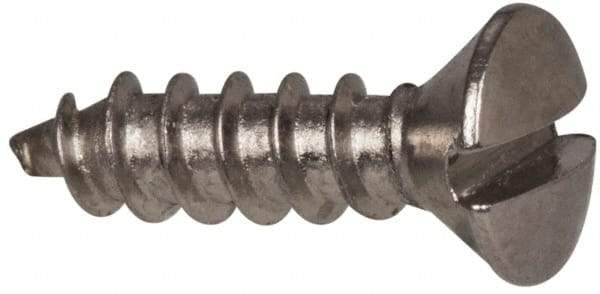 Value Collection - #6 Oval Head Slotted Sheet Metal Screw - Stainless Steel, 1/2" OAL, Grade 316 - Eagle Tool & Supply