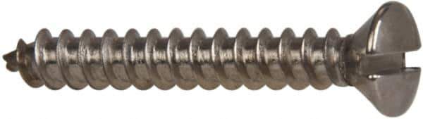 Value Collection - #6 Oval Head Slotted Sheet Metal Screw - Stainless Steel, 1" OAL, Grade 316 - Eagle Tool & Supply