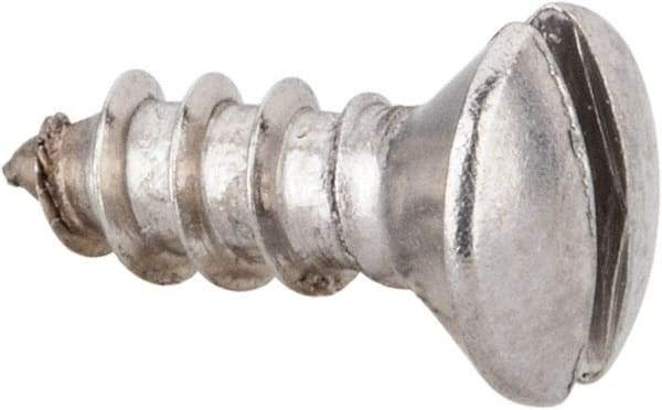 Value Collection - #8 Oval Head Slotted Sheet Metal Screw - Stainless Steel, 1/2" OAL, Grade 316 - Eagle Tool & Supply