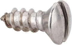 Value Collection - #8 Oval Head Slotted Sheet Metal Screw - Stainless Steel, 1/2" OAL, Grade 316 - Eagle Tool & Supply