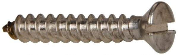 Value Collection - #8 Oval Head Slotted Sheet Metal Screw - Stainless Steel, 1" OAL, Grade 316 - Eagle Tool & Supply