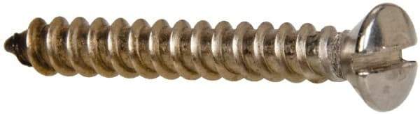 Value Collection - #8 Oval Head Slotted Sheet Metal Screw - Stainless Steel, 1-1/4" OAL, Grade 316 - Eagle Tool & Supply