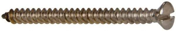 Value Collection - #8 Oval Head Slotted Sheet Metal Screw - Stainless Steel, 2" OAL, Grade 316 - Eagle Tool & Supply