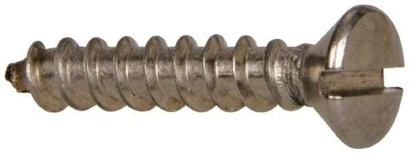 Value Collection - #10 Oval Head Slotted Sheet Metal Screw - Stainless Steel, 1" OAL, Grade 316 - Eagle Tool & Supply