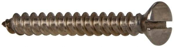 Value Collection - #10 Oval Head Slotted Sheet Metal Screw - Stainless Steel, 1-1/2" OAL, Grade 316 - Eagle Tool & Supply