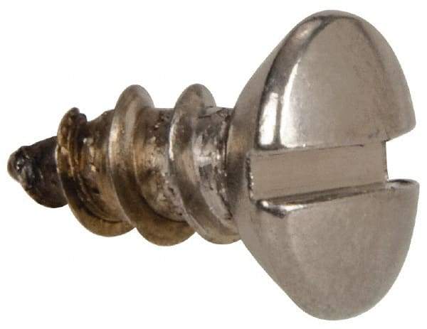 Value Collection - #12 Oval Head Slotted Sheet Metal Screw - Stainless Steel, 1/2" OAL, Grade 316 - Eagle Tool & Supply
